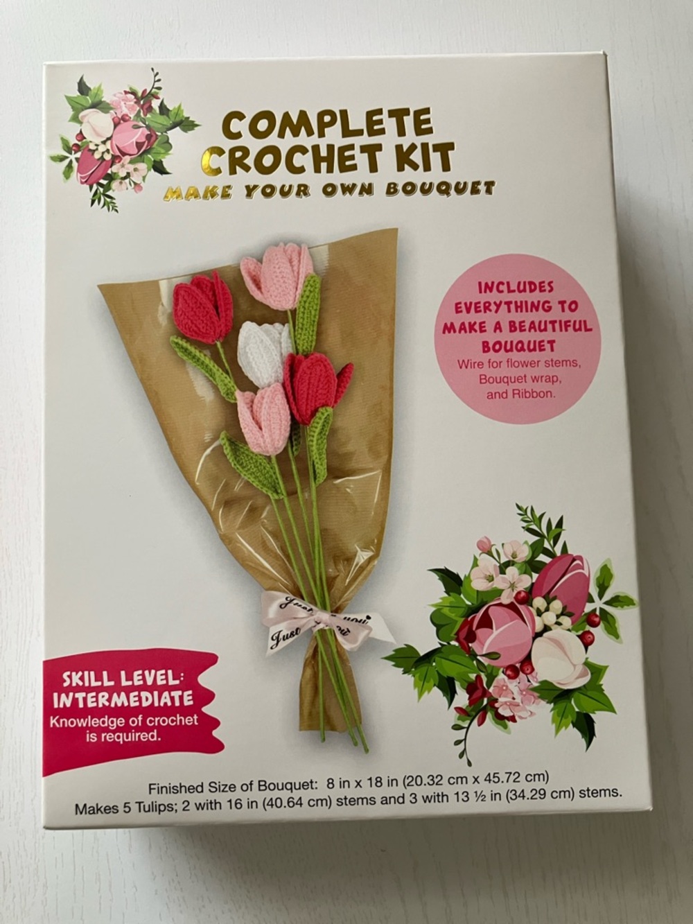 Complete Crochet Kit-Make Your Own Bouquet (NWT)